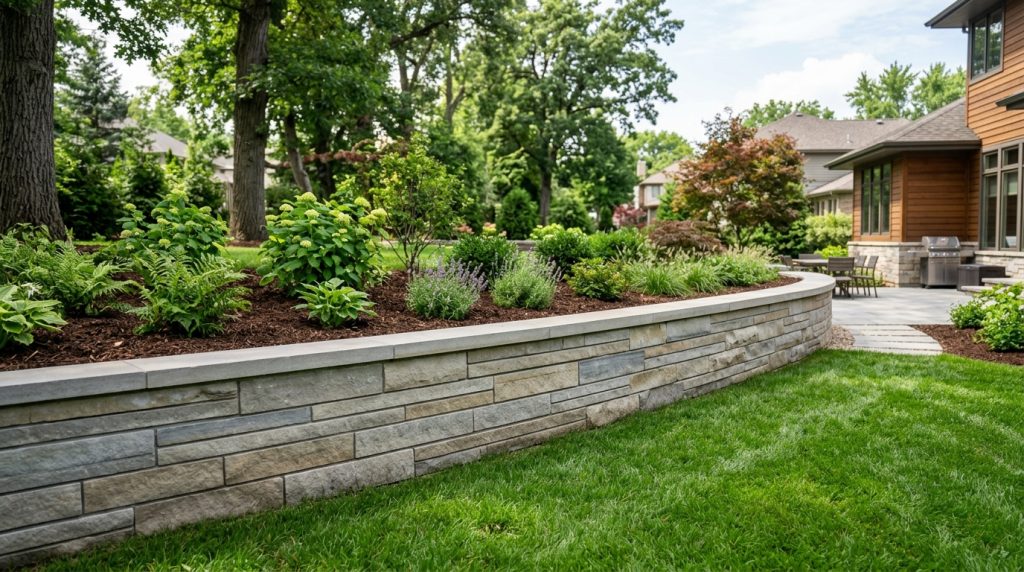Retaining wall drainage planning scene