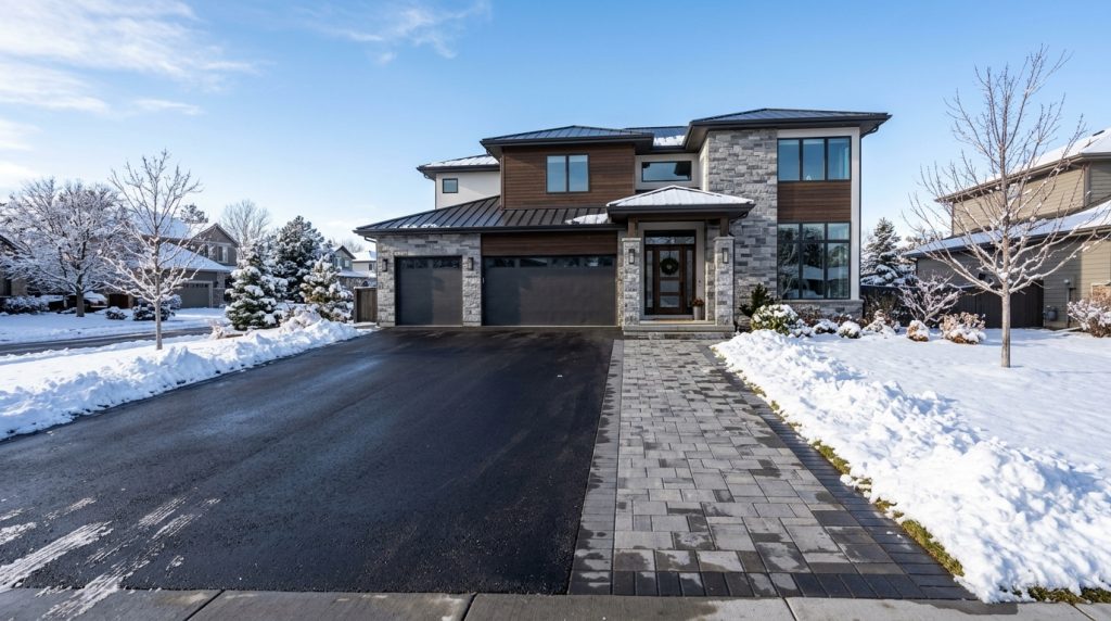 Residential snow removal planning scene