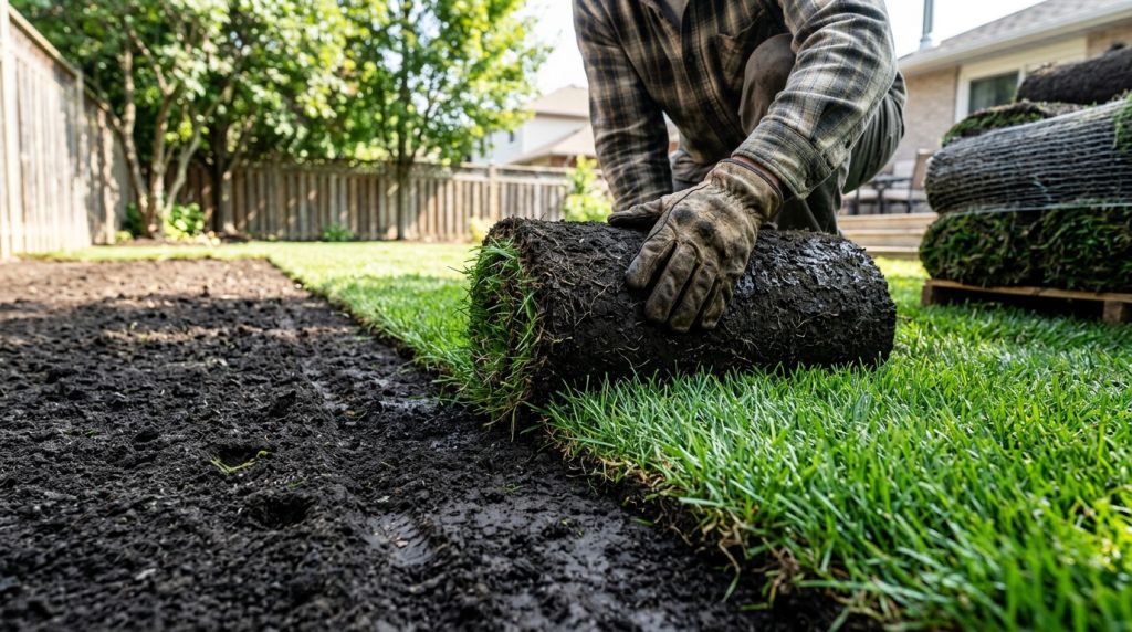 Representative old-lawn removal planning scene