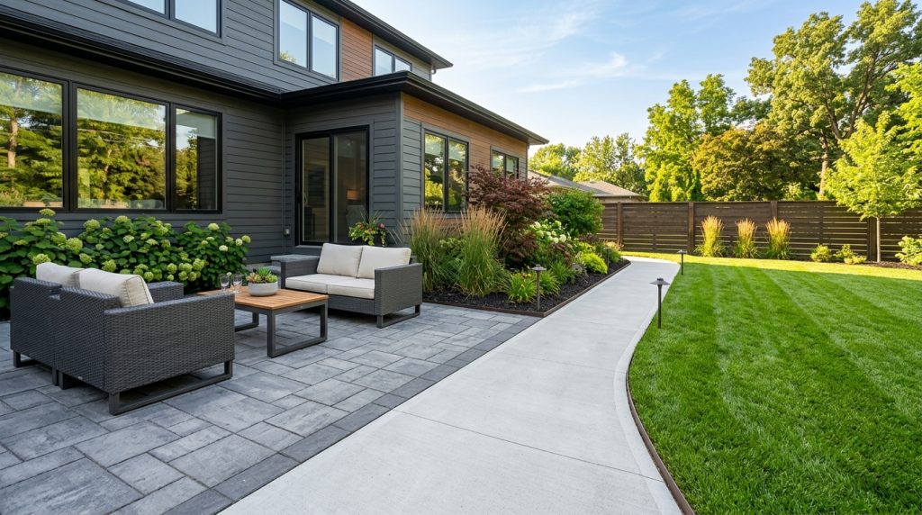 Representative interlock base and patio planning scene